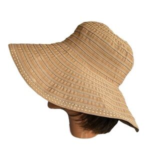 San Diego Hat Company Women's Ribbon Large Brim Hat in Tan